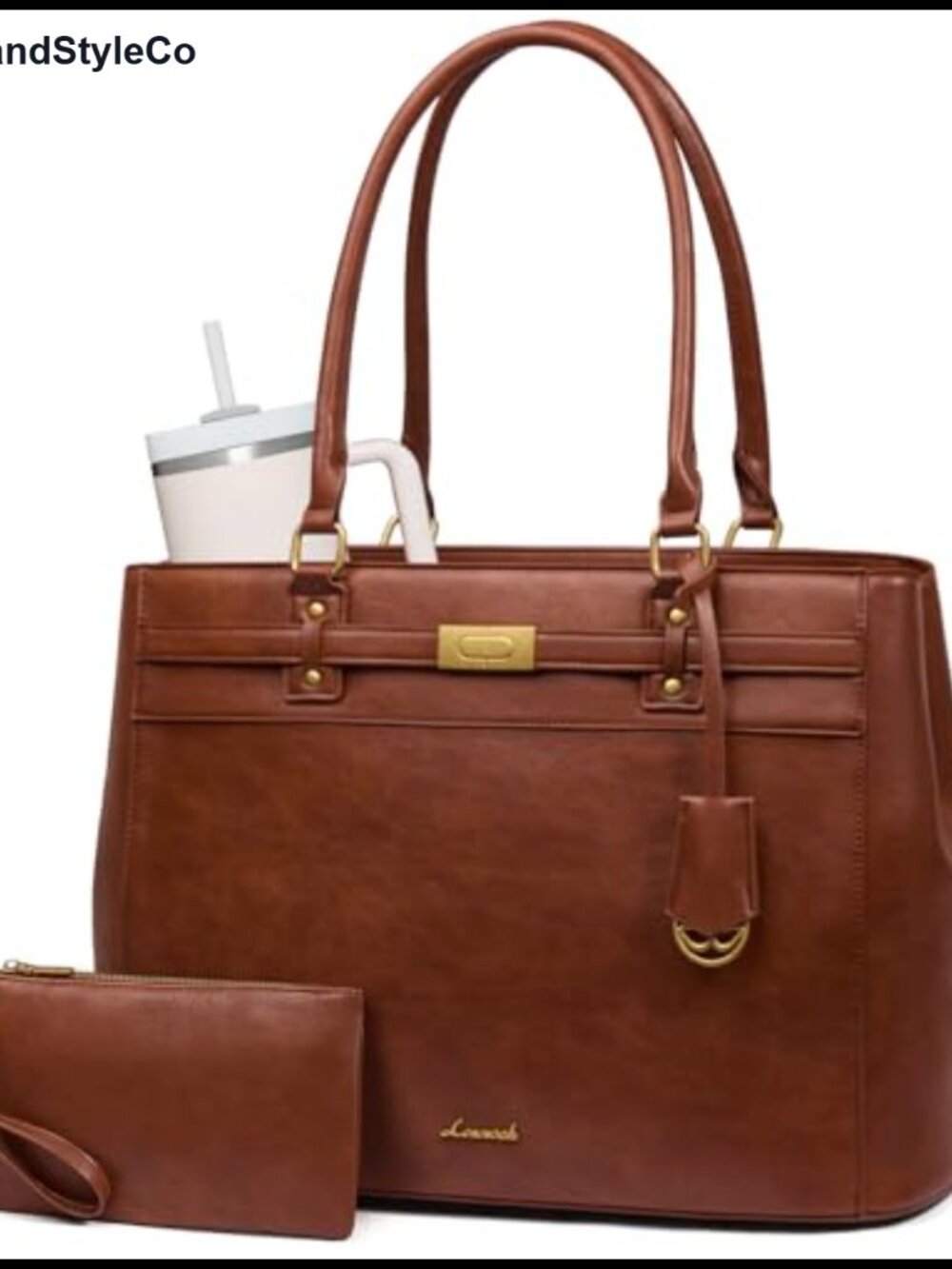 LOVEVOOK Laptop Tote Bag 17.3 Inch Waterproof Synthetic Leather Work Computer